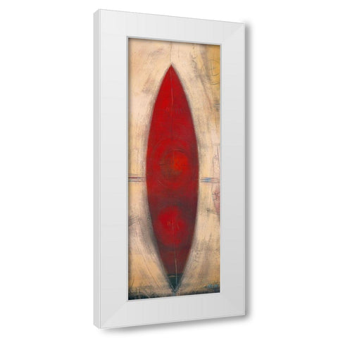 Triptyque rouge II White Modern Wood Framed Art Print by Becam, Carole