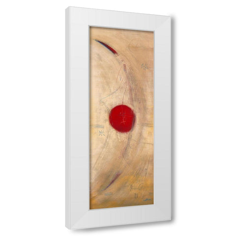 Triptyque rouge III White Modern Wood Framed Art Print by Becam, Carole