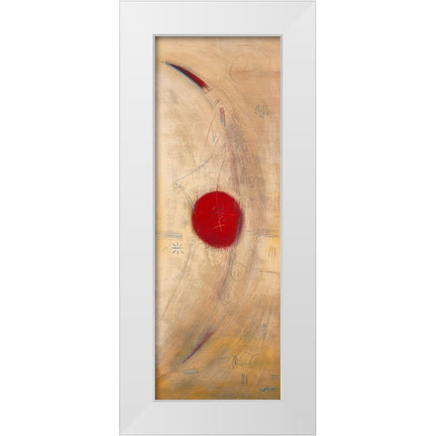 Triptyque rouge III White Modern Wood Framed Art Print by Becam, Carole