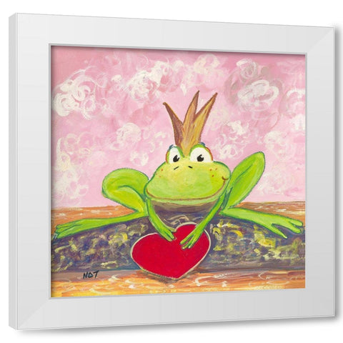 Coeur a prendre White Modern Wood Framed Art Print by NAT