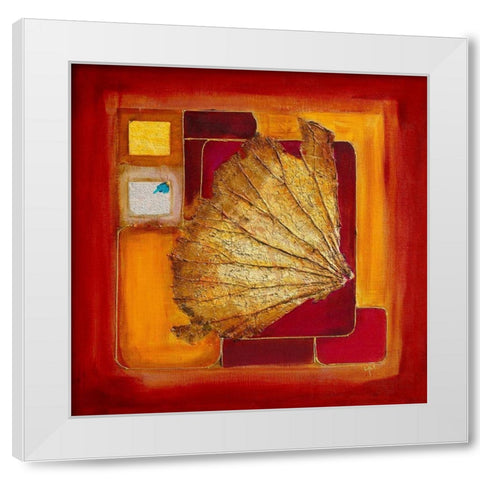 Le lotus d or I White Modern Wood Framed Art Print by Perinciolo Duluc, Lyne