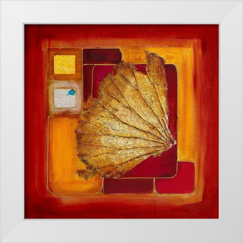 Le lotus d or I White Modern Wood Framed Art Print by Perinciolo Duluc, Lyne