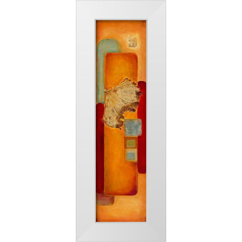 Les nenuphars d or I White Modern Wood Framed Art Print by Perinciolo Duluc, Lyne