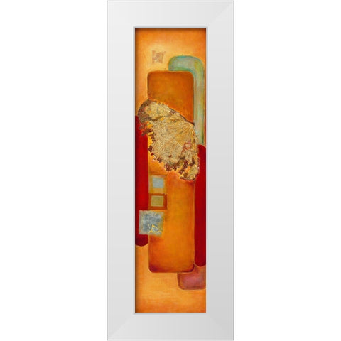 Les nenuphars d or II White Modern Wood Framed Art Print by Perinciolo Duluc, Lyne