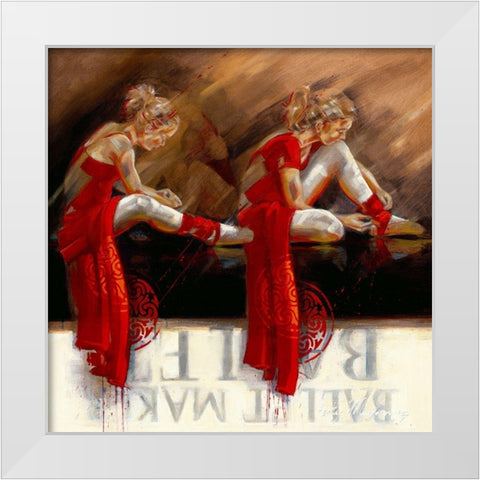 Velvet Shoes White Modern Wood Framed Art Print by Meijering, Kitty