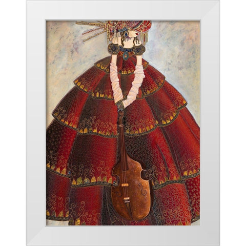 Pensee musicale White Modern Wood Framed Art Print by Maugeri, Valerie