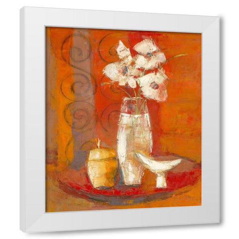 Bouquet a la coupe blanche White Modern Wood Framed Art Print by Pivier-Attolini, Regine
