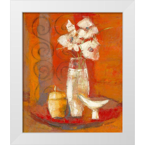 Bouquet a la coupe blanche White Modern Wood Framed Art Print by Pivier-Attolini, Regine