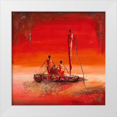 La peche White Modern Wood Framed Art Print by Marso