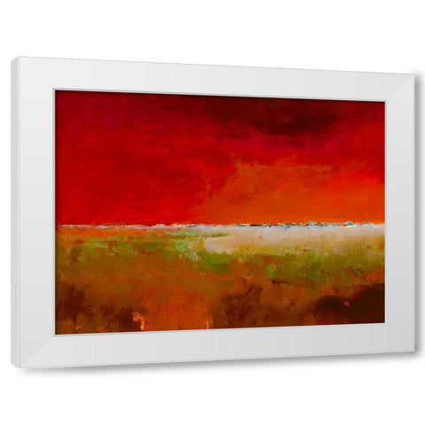 Incredibly Red White Modern Wood Framed Art Print by Groenhart, Jan