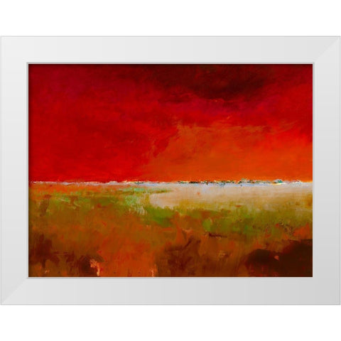 Incredibly Red White Modern Wood Framed Art Print by Groenhart, Jan