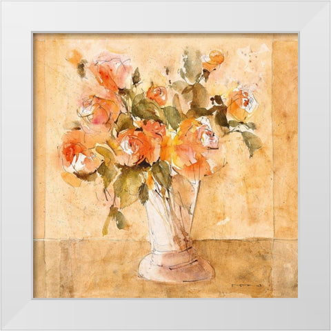 Roses VI White Modern Wood Framed Art Print by ROMO-Rolf Morschhauser