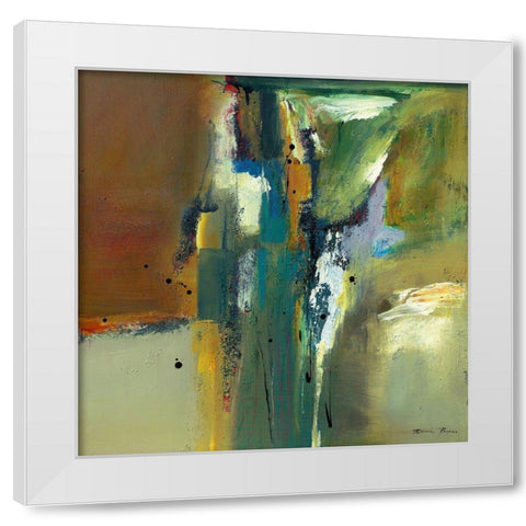 Abstract in Green II White Modern Wood Framed Art Print by Barnes, Natasha