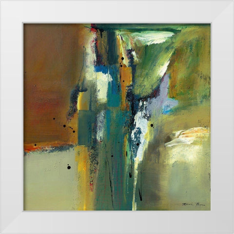 Abstract in Green II White Modern Wood Framed Art Print by Barnes, Natasha
