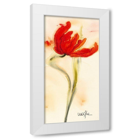 Tulipe I White Modern Wood Framed Art Print by Marthe