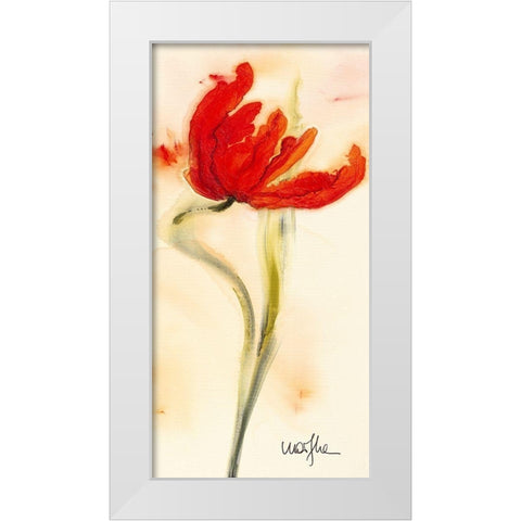Tulipe I White Modern Wood Framed Art Print by Marthe