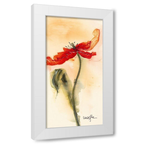 Tulipe II White Modern Wood Framed Art Print by Marthe