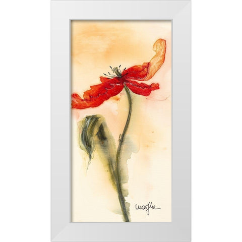 Tulipe II White Modern Wood Framed Art Print by Marthe