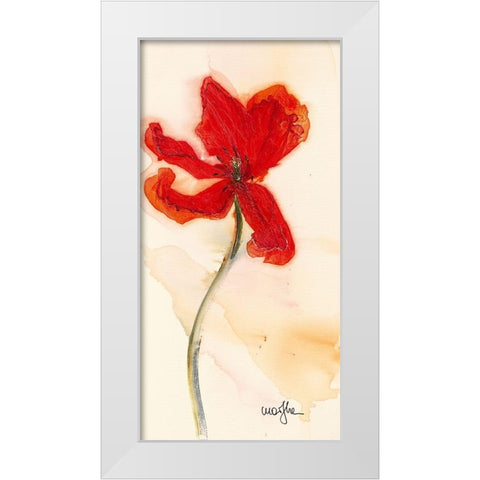 Tulipe III White Modern Wood Framed Art Print by Marthe