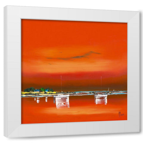 Crepuscule I White Modern Wood Framed Art Print by Flanet, Frederic