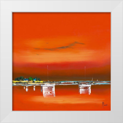 Crepuscule I White Modern Wood Framed Art Print by Flanet, Frederic