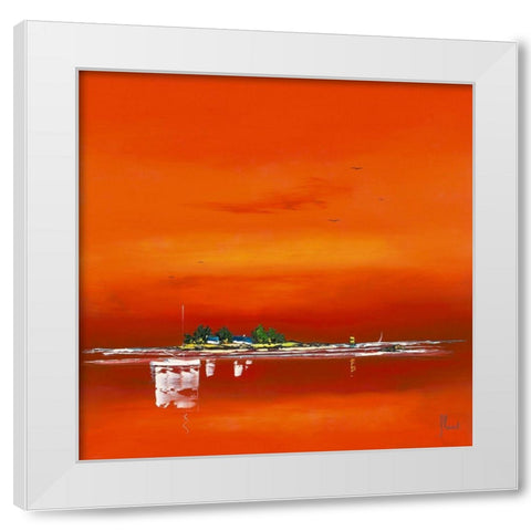 Crepuscule II White Modern Wood Framed Art Print by Flanet, Frederic