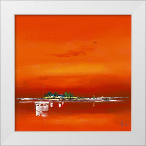 Crepuscule II White Modern Wood Framed Art Print by Flanet, Frederic