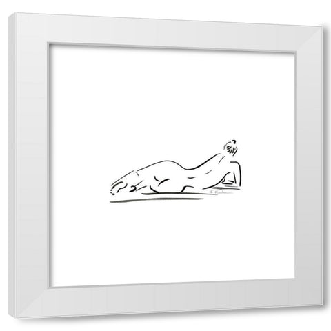 Nu allonge I White Modern Wood Framed Art Print by Marteau, Frederique