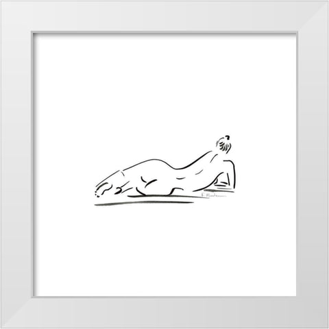 Nu allonge I White Modern Wood Framed Art Print by Marteau, Frederique