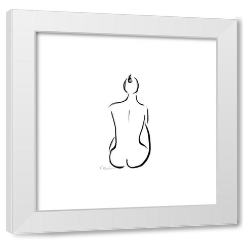 Nu de dos White Modern Wood Framed Art Print by Marteau, Frederique