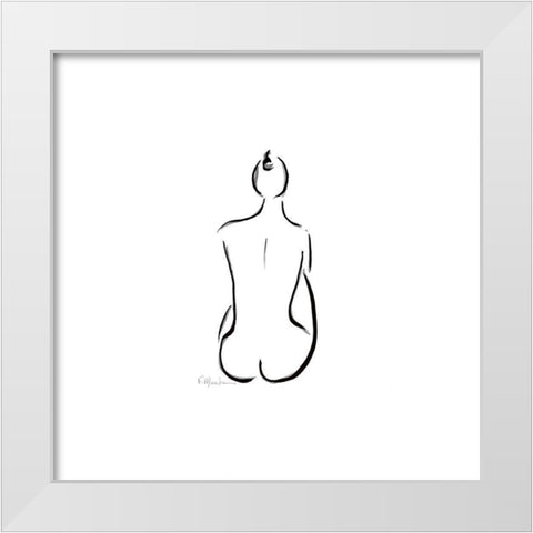Nu de dos White Modern Wood Framed Art Print by Marteau, Frederique