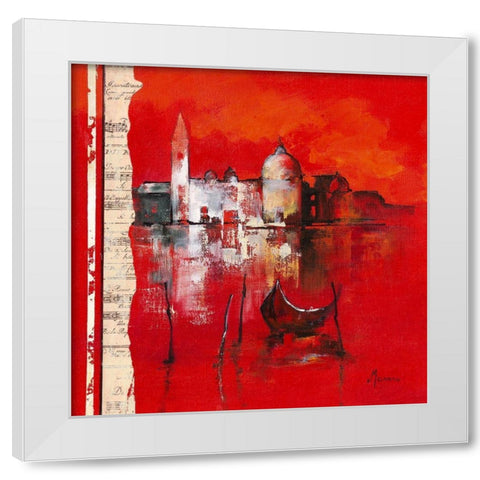 Venise Reflets White Modern Wood Framed Art Print by Manero, Annie