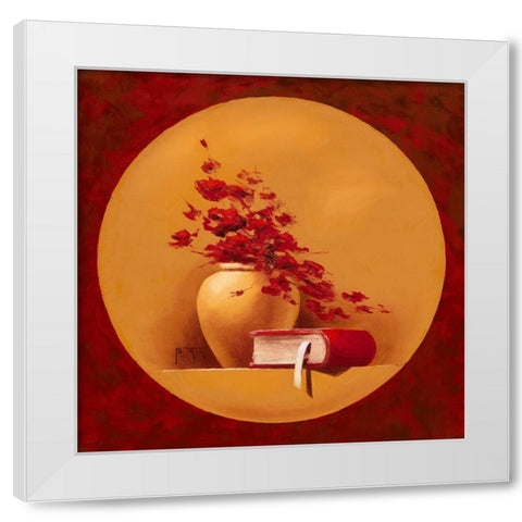 Bouquet de fleurs II White Modern Wood Framed Art Print by Triki, Bernadette