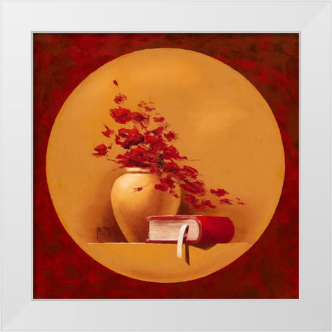 Bouquet de fleurs II White Modern Wood Framed Art Print by Triki, Bernadette