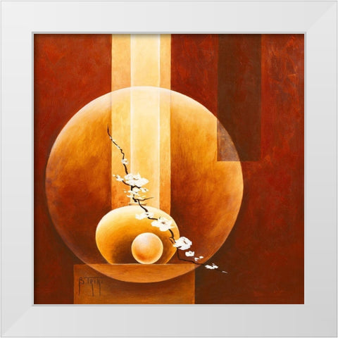 Paisible White Modern Wood Framed Art Print by Triki, Bernadette