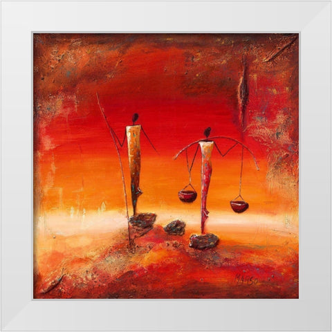 Au coucher White Modern Wood Framed Art Print by Marso