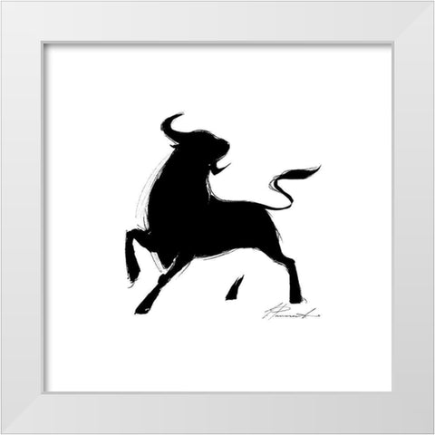 La corrida I White Modern Wood Framed Art Print by Panasenko, Inna