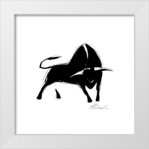 La corrida II White Modern Wood Framed Art Print by Panasenko, Inna