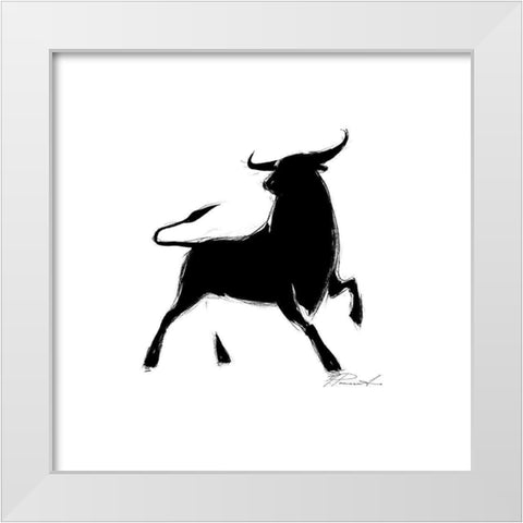 La corrida III White Modern Wood Framed Art Print by Panasenko, Inna