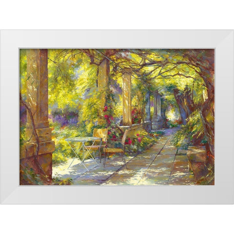 Promenade provencale White Modern Wood Framed Art Print by Messely, Johan