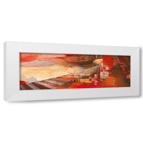 Railway Landscape White Modern Wood Framed Art Print by Holtkamp, Margreet