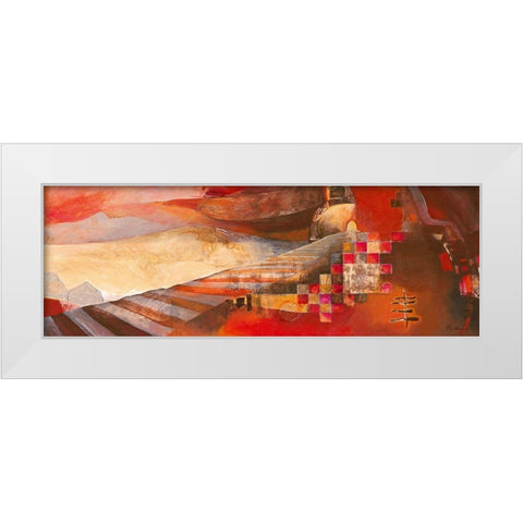 Railway Landscape White Modern Wood Framed Art Print by Holtkamp, Margreet