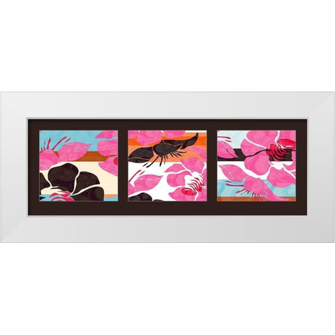 Kimono White Modern Wood Framed Art Print by Talva Design