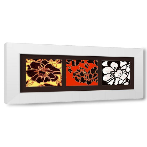 Flowers III White Modern Wood Framed Art Print by Talva Design