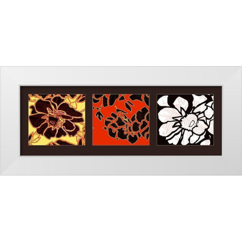 Flowers III White Modern Wood Framed Art Print by Talva Design