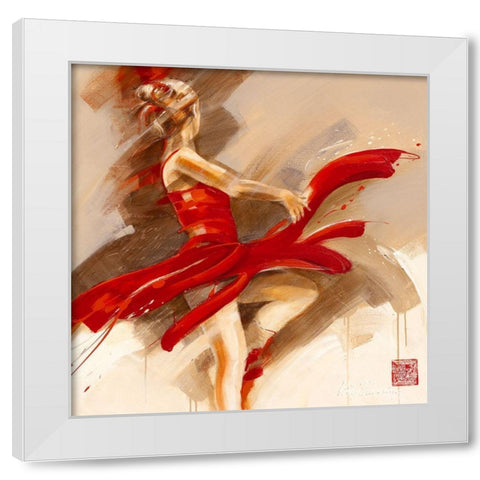 Lost in Motion White Modern Wood Framed Art Print by Meijering, Kitty