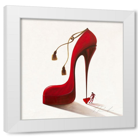 Conquistatore passionate White Modern Wood Framed Art Print by Panasenko, Inna