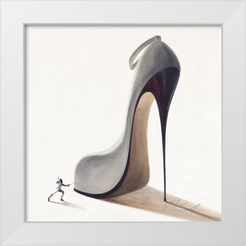 Conquistatore ambizioso White Modern Wood Framed Art Print by Panasenko, Inna