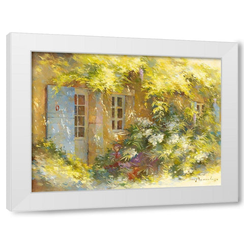 Le laurier blanc White Modern Wood Framed Art Print by Messely, Johan