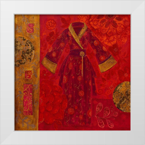 Precieux Kimono White Modern Wood Framed Art Print by Pillault, Loetitia